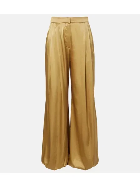 Pantaloni Nina Ricci din satin auriu