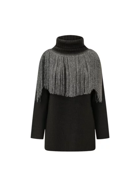 Lniany sweter Pinko czarny
