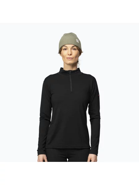 Bluză termoactivă pentru femei Devold Breeze Merino Zip Neck black negru