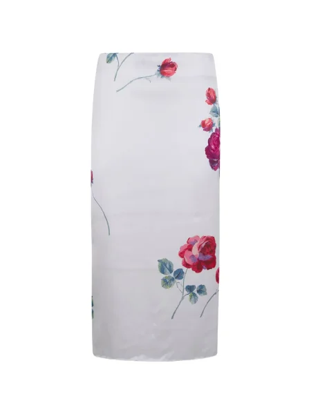 Fustă midi N°21 cu model floral cu imagine până la genunchi alb