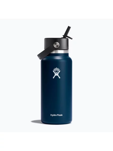Široká slaměná tepelný kšiltovka Hydro Flask modrá
