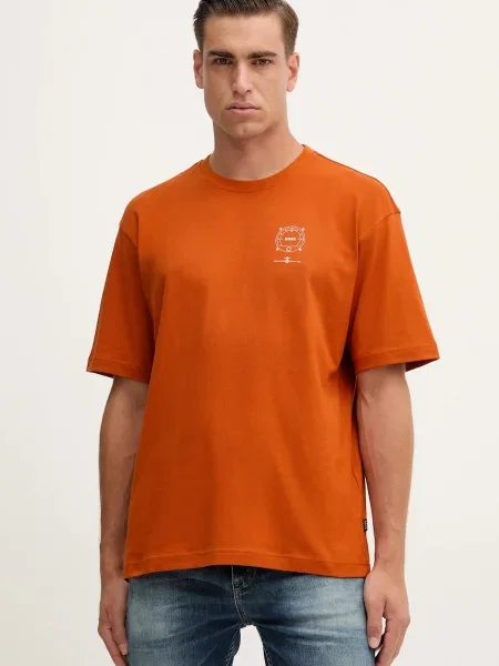 BOSS Orange t-shirt z nadrukiem pomarańczowy