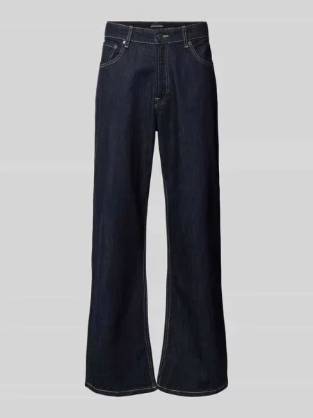 Jeans o kroju loose straight fit z wpuszczanymi model TED' Jack & Jones niebieskie