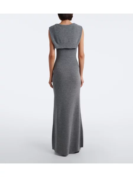 Rochie maxi Aya Muse tricotate gri