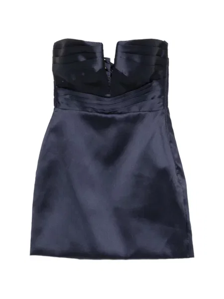 Rochie Elisabetta Franchi cu șireturi din dantelă fără bretele albastru
