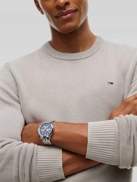 Sweter z czystej bawełny o kroju regular fit Tommy Jeans beżowy