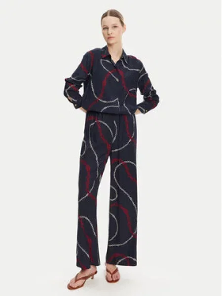 Tommy Hilfiger Kalhoty z materiálu Tmavomodrá