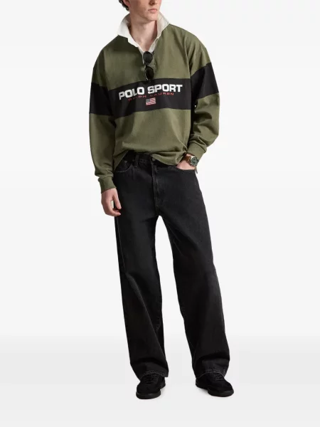 Șosete Polo Ralph Lauren cu broderie în carouri de flanelă verde