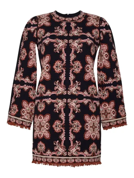 Sukienka mini Cara Cara z nadrukiem z wzorem paisley garniturowa czarna