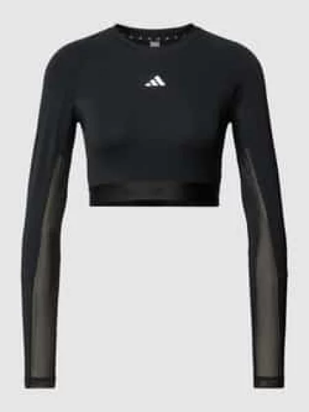 T-shirt adidas Hyperglam Training Cropped Long Sleeve Long-Sleeve Top Black/ White XS czarna