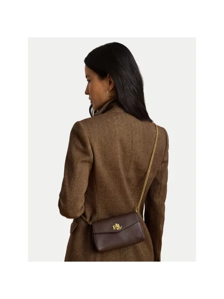 Lauren Ralph Lauren torebka crossbody skórzana brązowa