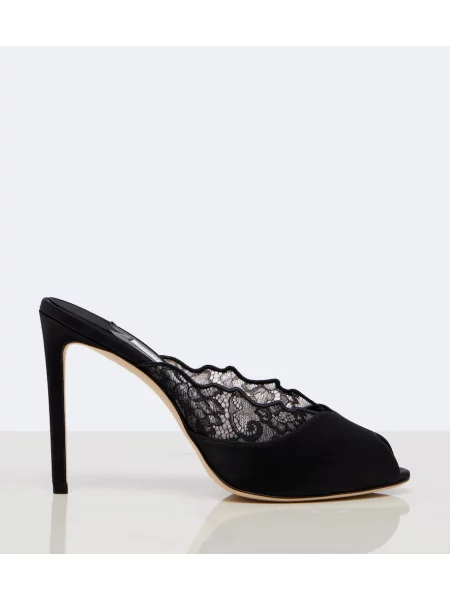 Saténové mules Jimmy Choo čierna