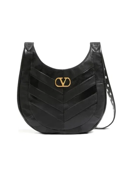 Mała torebka hobo Valentino Garavani skórzana czarna