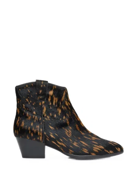 Cizme scurte Ash cu imagine cu model leopard negru