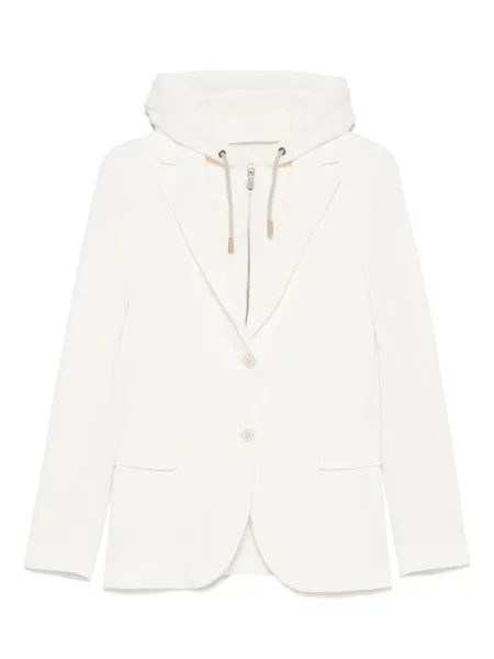Sacou Eleventy cu glugă alb