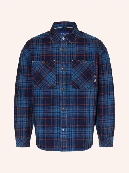 Scotch & Soda Džíny S Overshirtem Volného Střihu tmavě modrá modrá červená