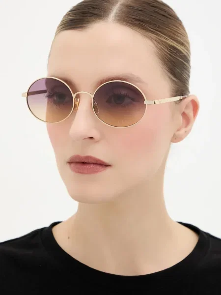 Слънчеви очила Chloé златисто