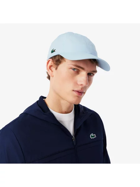 Lacoste Lekka Czapka Sportowa Z Diamentowej Tafty niebieska