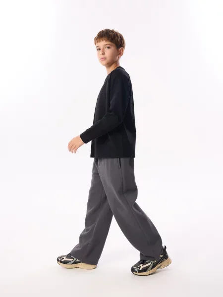 Reserved Pantaloni wide leg gri-închis gri