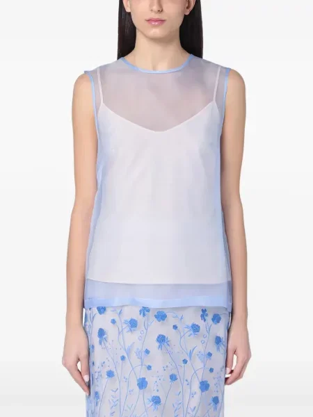 Top P.a.r.o.s.h. de mătase albastru