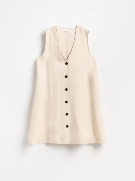 Reserved Rochie mini cu adaos de in bej