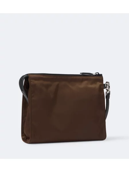 Kožna torba Prada smeđa