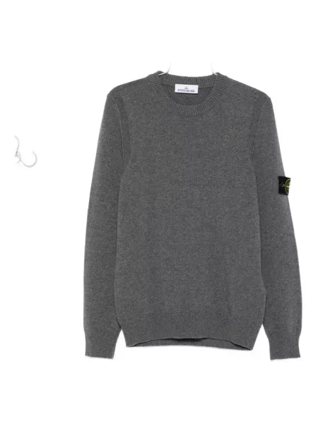 Пуловер Stone Island с кръгло деколте камъни сиво