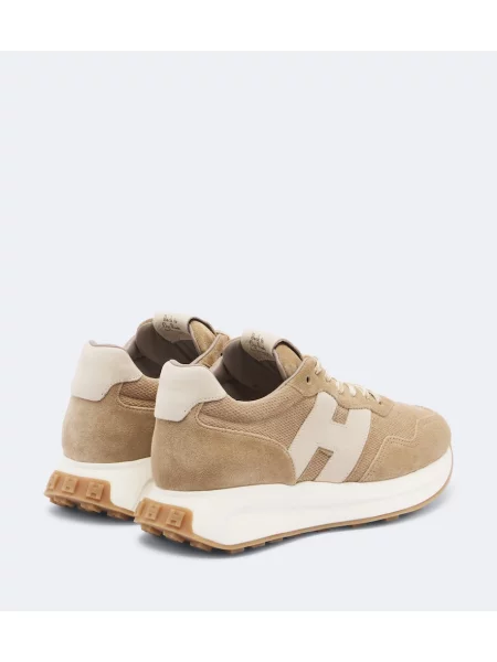 Sneakerși Hogan din piele de căprioară bej