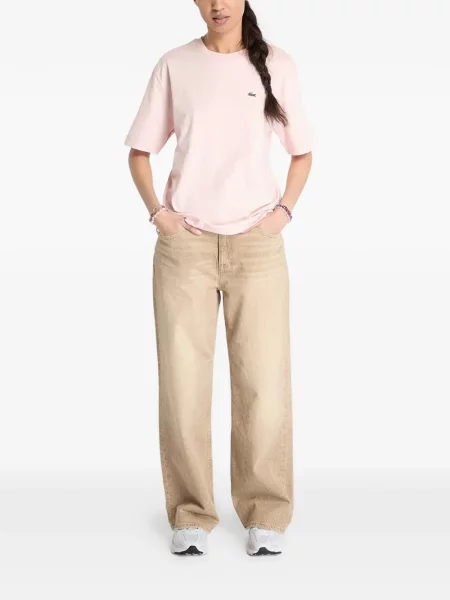 Tricou Lacoste cu aplicații roz