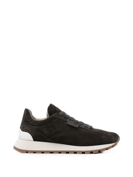 Sneakerși Brunello Cucinelli din piele de căprioară maro