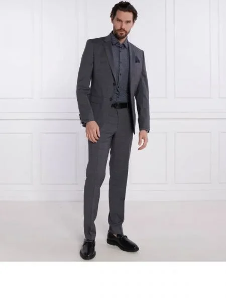 BOSS BLACK De lână costum H-Huge negru