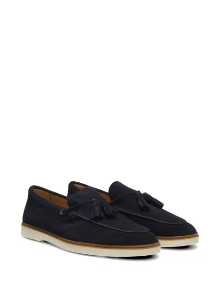 Pantofi loafer Boss din piele de căprioară albastru