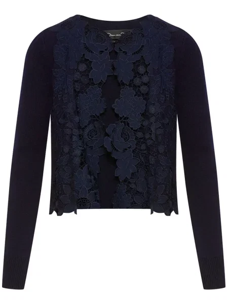 Cardigan Oscar De La Renta din dantelă maro