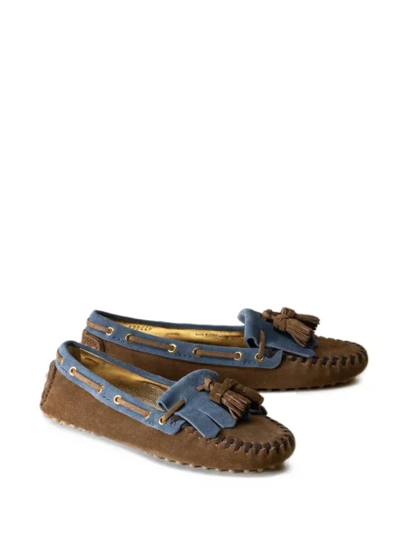 Pantofi loafer Car Shoe cu franjuri maro
