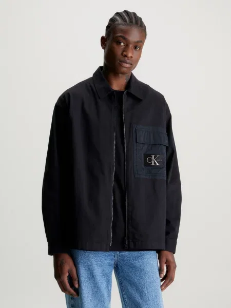 Calvin Klein Jeans Prechodná bunda Mix Media čierna