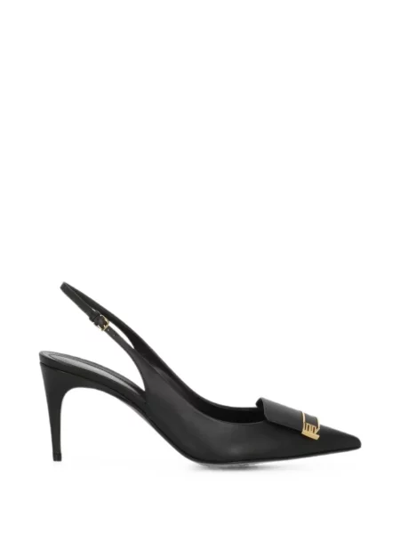 Pantofi cu toc Sergio Rossi slingback negru