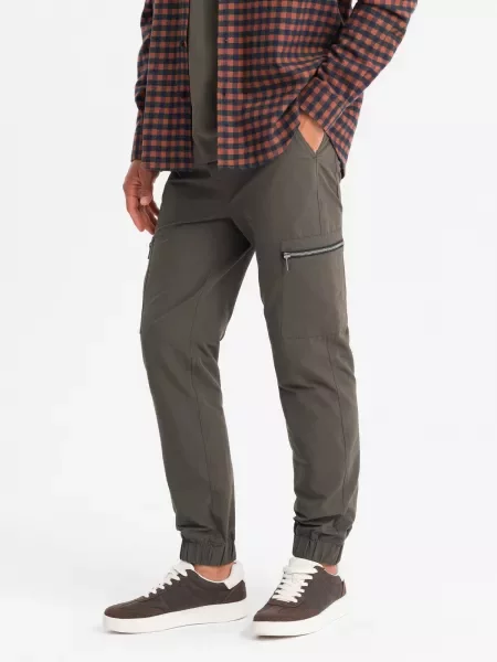 Pantaloni cargo Ombre cu imagine verde