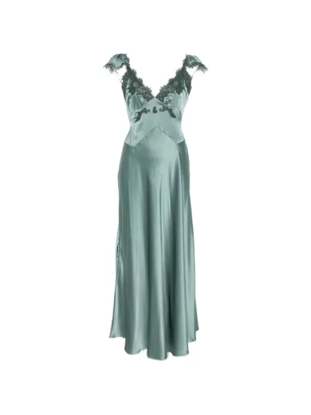 Rochie midi Dôen din satin verde