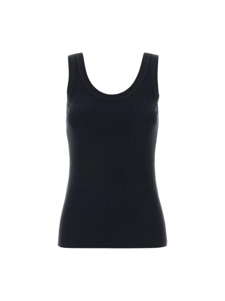 Top Brunello Cucinelli na ramiączkach ze stretchu niebieski