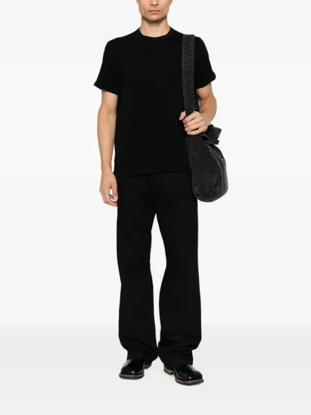Къс тениска Rick Owens с кръгло деколте черно