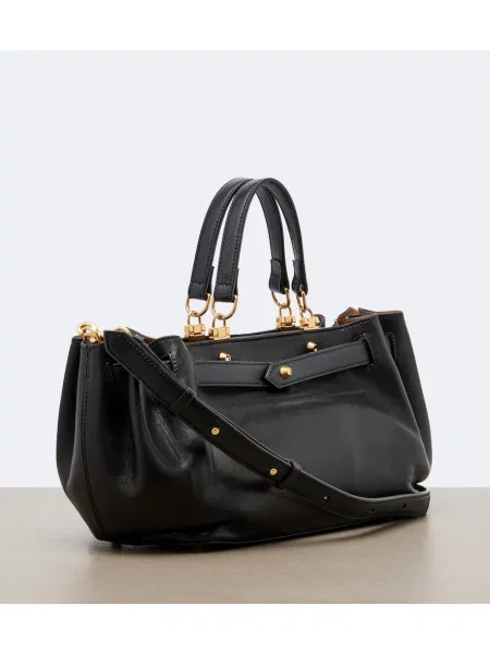 Top Balenciaga din piele negru