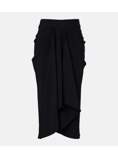 Fustă midi Givenchy drapată până la genunchi negru