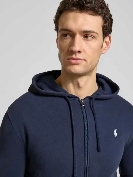 Bluza z kapturem Ralph Lauren Knit Full Zip granatowa L niebieska