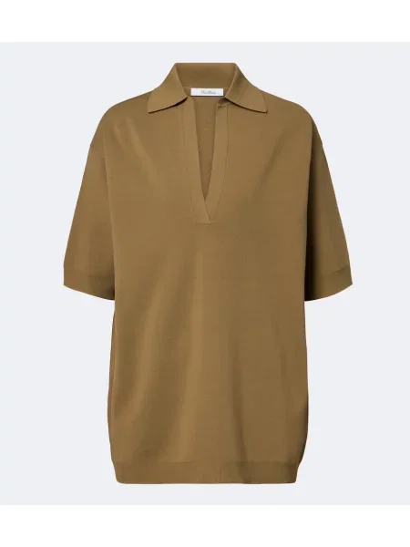 Tricou polo Max Mara tricotate verde
