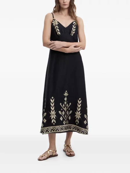 Rochie midi Greek Archaic Kori fără mâneci negru