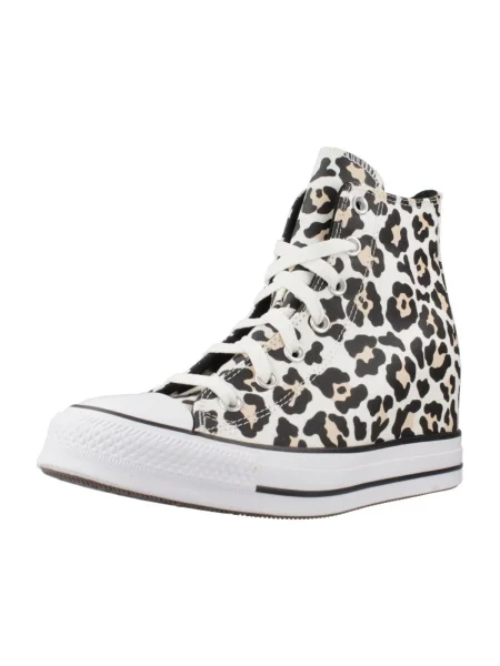Pantofi Converse cu model leopard alb