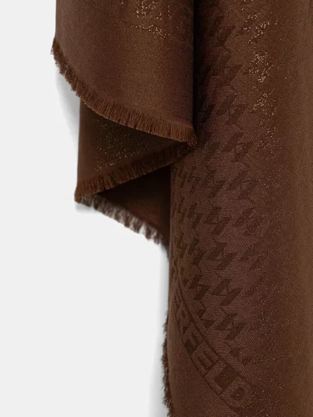 Хустка з додаванням шовку Karl Lagerfeld K/MONOGRAM однотонна коричневий