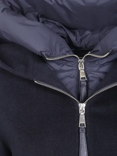 Palton Seventy cu glugă negru