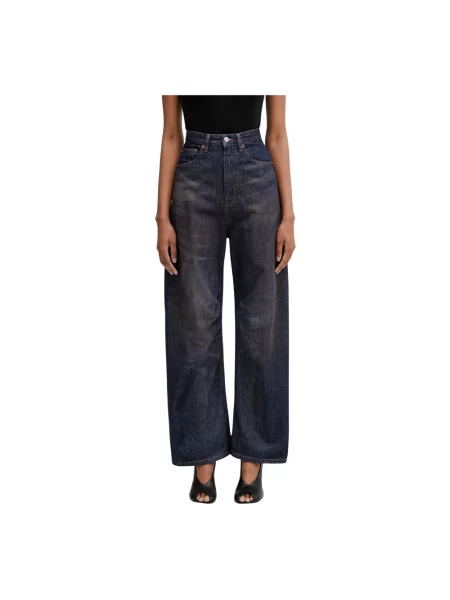 Szerokie jeansy Mm6 Maison Margiela granatowe