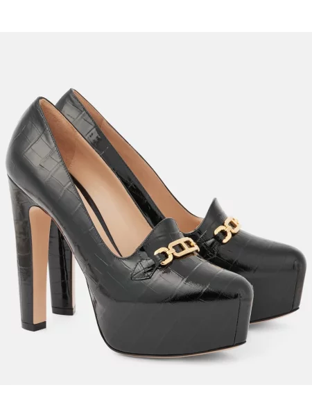 Usnjene lakirane salonarji Tom Ford s platformo črna